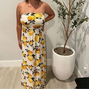 Vibe Marigold Strapless Maxi Dress Size Medium